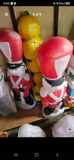 Blow Mold Toy Soldier Christmas Decorations – Set of 2
