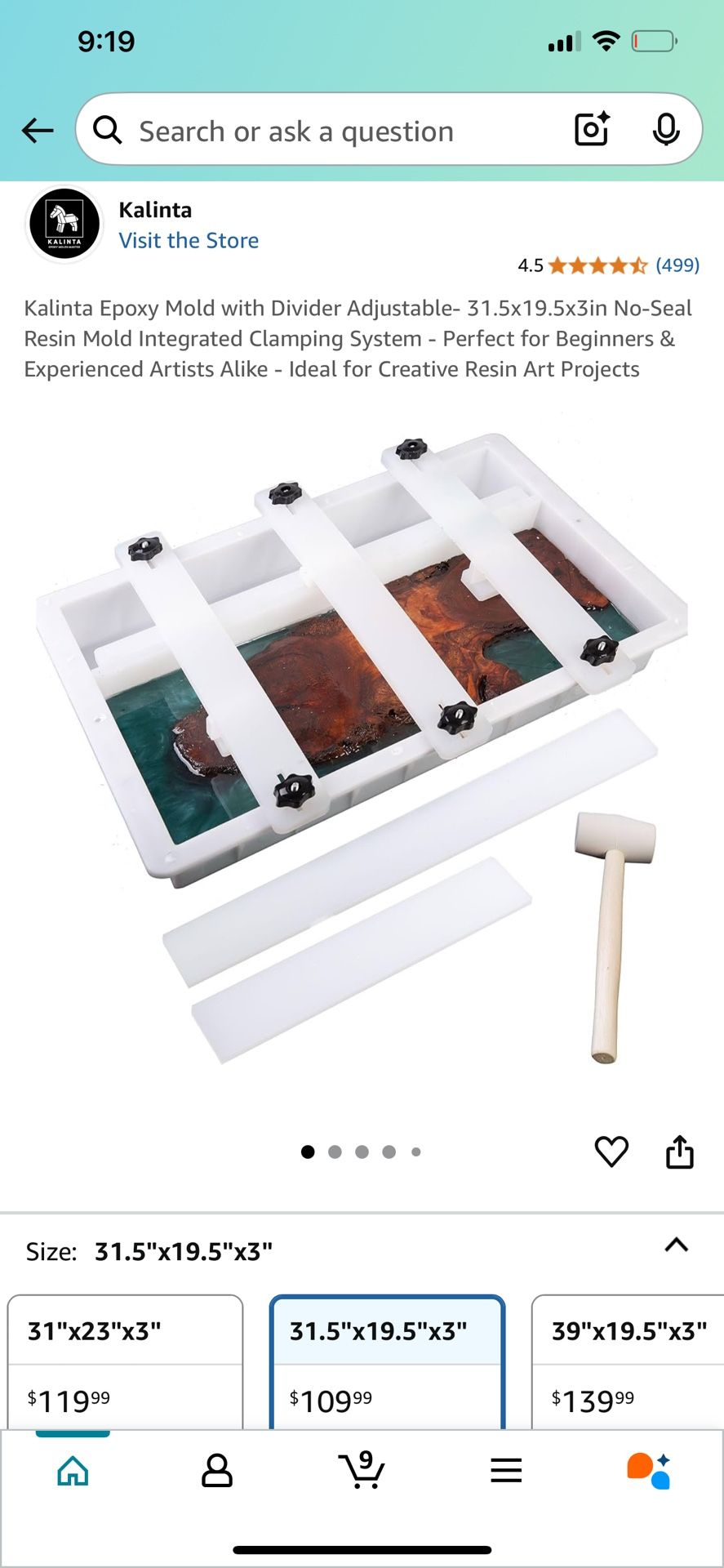 Kalinta Epoxy Mold with Adjustable Divider (31.5” x 19.5” x 3”)