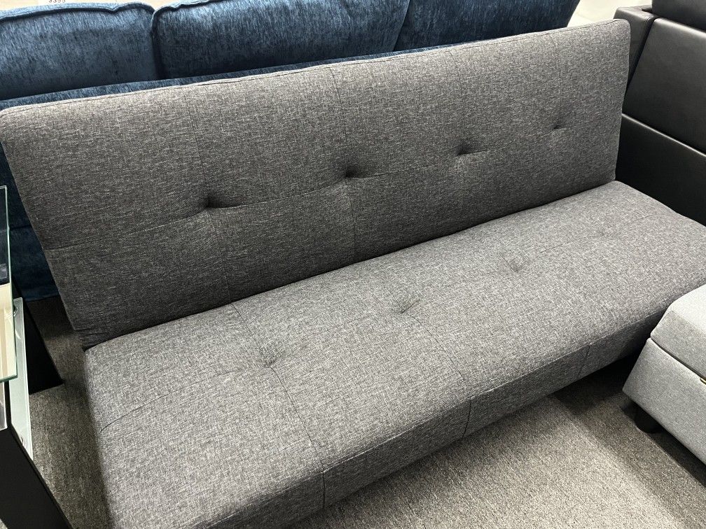 SALE💥Dark Grey Futon Sofa Bed 👉 Visit Our Showroom