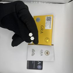 S925 Silver Moissanite Earrings VVS1 Certified 