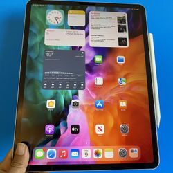 256GB Apple IPad Pro 12.9” 4th Generation (2020 Model/ Face ID/Liquid Retina ) with pen, keyboard & Accessories (Apple pencil supported)