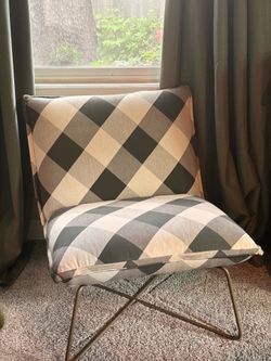 Anthropologie Black and White Gingham Chair - Perfect condition !