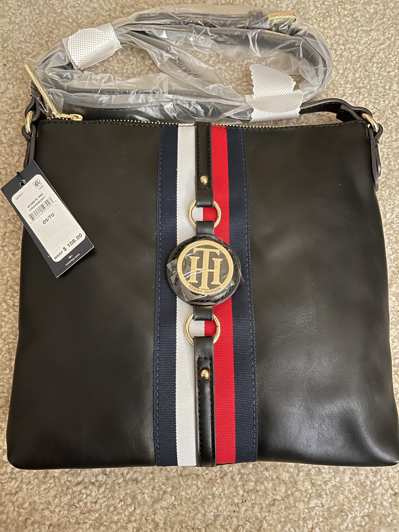 New With Tags Tommy Hilfiger Women's Black Crossbody Bag
