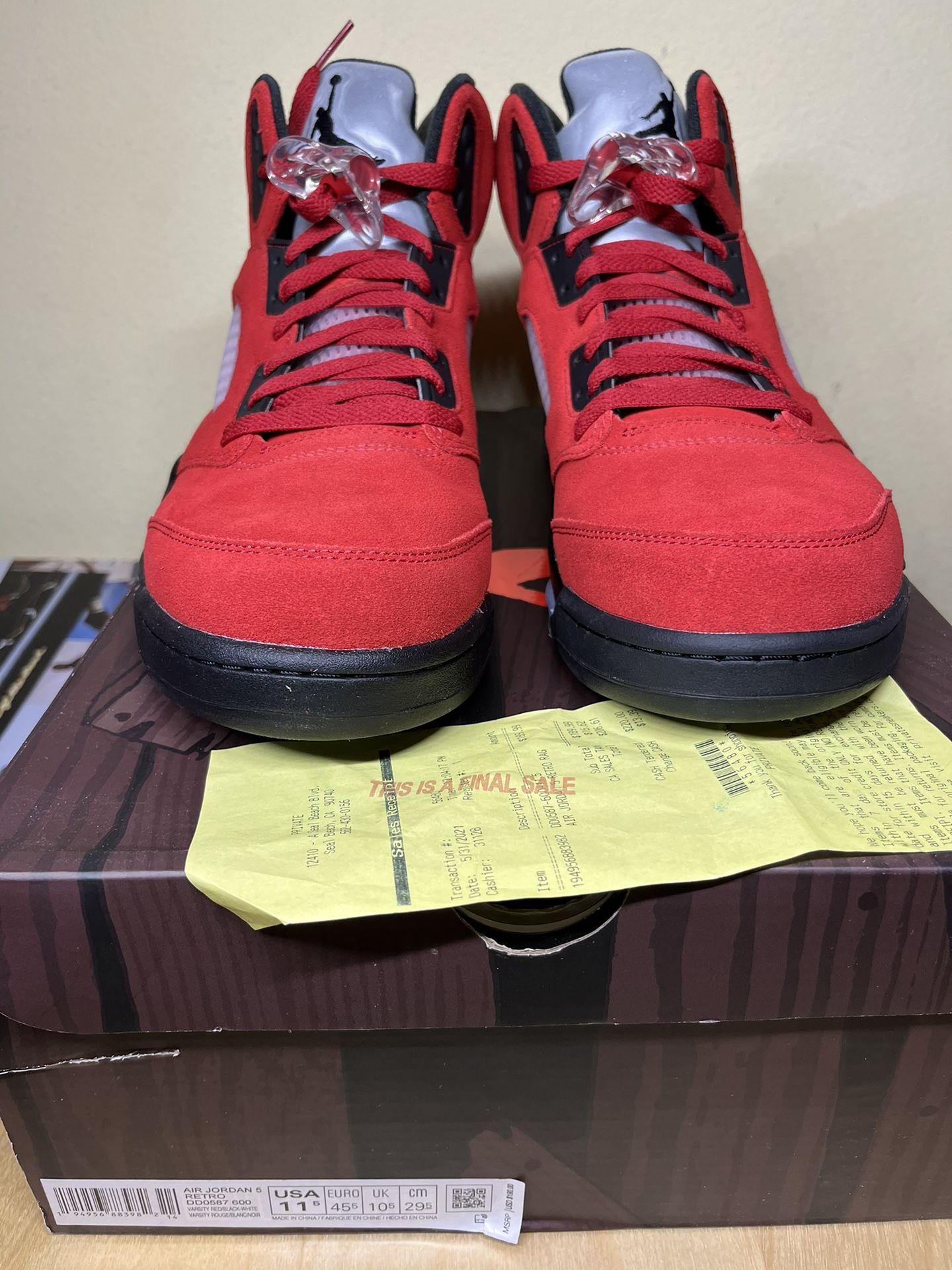 DS Air Jordan 5 Retro “Raging Bull” (2021) Men's size 11.5 for Sale