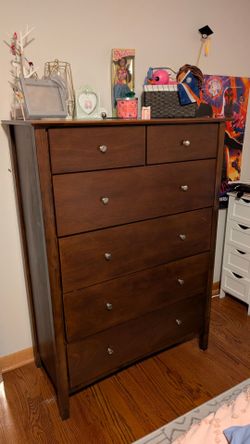 Tall 5-Drawer Wood Dresser / Chest of Drawers (51" H)