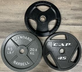 45 lb Olympic Weight Plate – CAP & Standard – 2” Barbell Plate