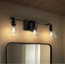 Kohler Orime Three-light Flared Glass Shade Wall Sconce. Matte Black. New