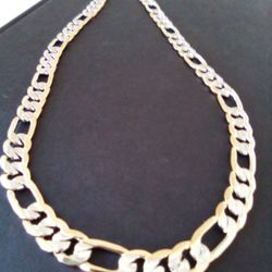 Deep Gold Plated Figaro Choker Necklace Chain Jewelry 
