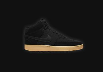 Men's 13 Nike Court Vision Mid Black Gum CD5466-006 Basketball Shoes Leather New
