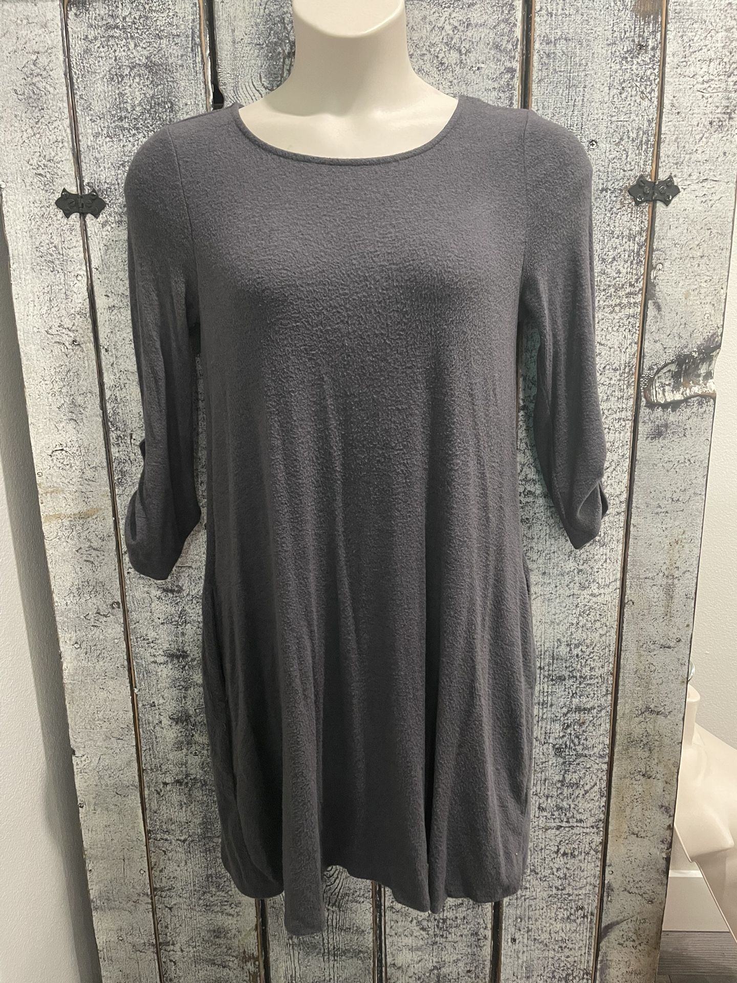 Apt.9 Dark Gray Sweater Dress Or Tunic W Pockets Size Small