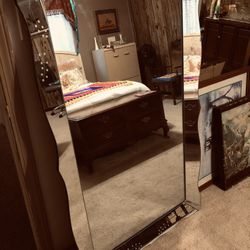 Large Vintage Beveled Mirror