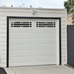 Modern Garage Door w/ Windows + LiftMaster Opener (Barely Used)