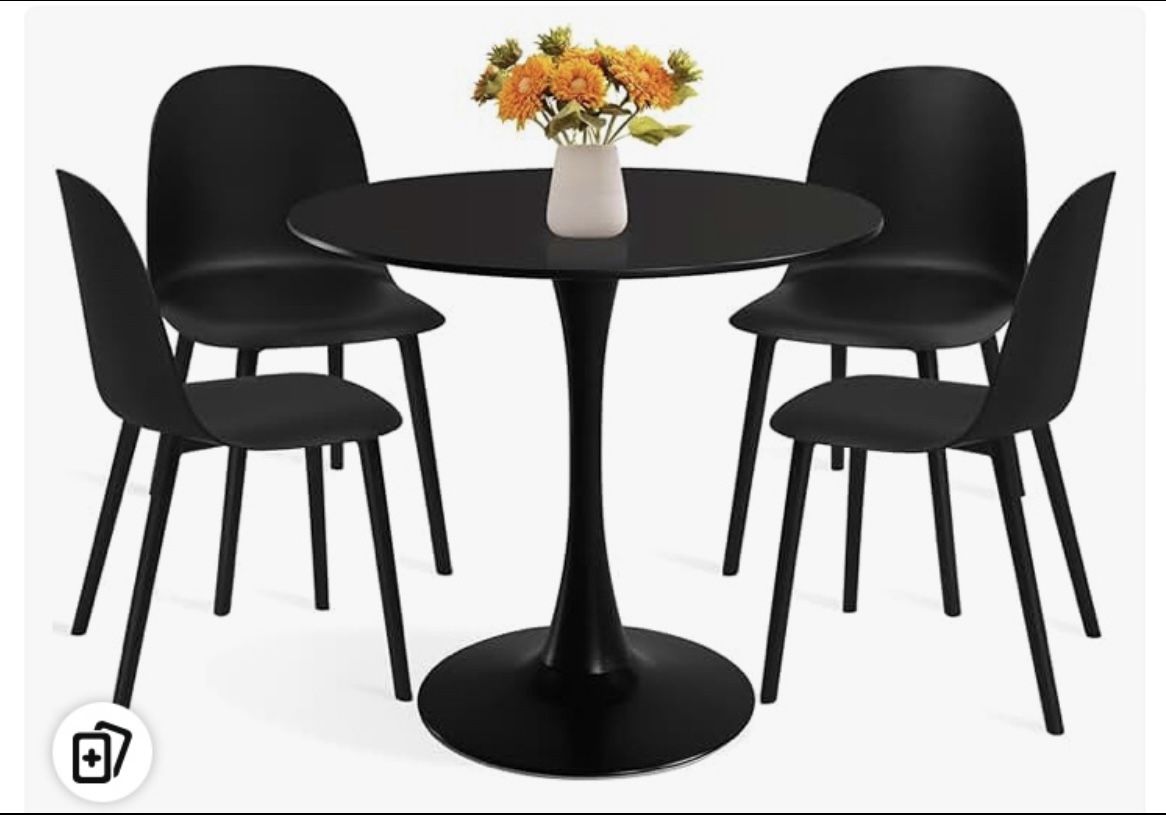 CHAIRS ONLY Mid Century Modern Round Dining Table Set for 4 with Chairs in Dining Room, Small Kitchen, Office, Cafe, Restaurants