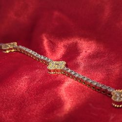 10kt Yellow Gold Diamond Clover Bracelet 2.40 ctw