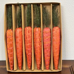 Easter Carrot Decoration - 14” Long- Set Of 6