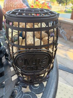 Metal Wine Cork Holder Barrel Decor