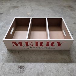 Merry Christmas Holiday Wood Crate