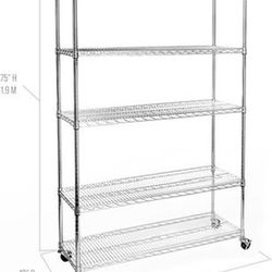 Garage rack- Seville Classics UltraDurable 5-Tier Steel Wire Rack with Wheels