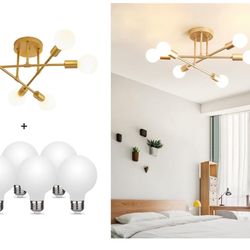 Modern Sputnik Chandelier, 6-Light