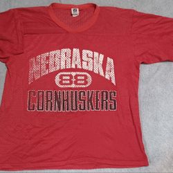 Vintage Logo 7 Nebraska Huskers Size Medium Red Jersey Dylan Rozier Fryar 