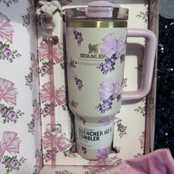 Stanley Floral Quencher Tumbler with Pink and Purple Design