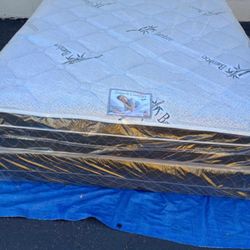 Brand New Queen Size Pillowtop Mattress Included Box Spring.