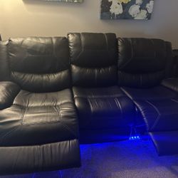 Recliner with LED Lights Minor Repaired Tears