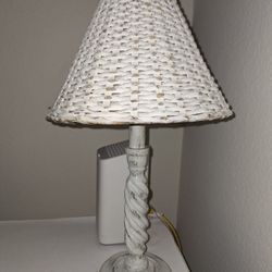 Distressed Wicker Table Lamp - 20"