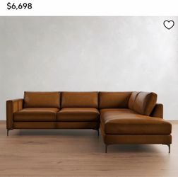 Low profile Scandinavian design leather oversize designer couch sofa lounge chaise living dining bedroom