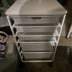 White Rolling Storage Cart