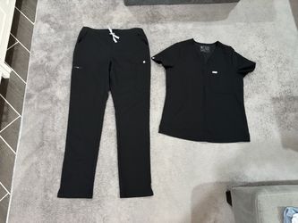 Medium Tall FIGS Black Scrub Set