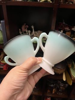 Vintage Milk Glass Pair 