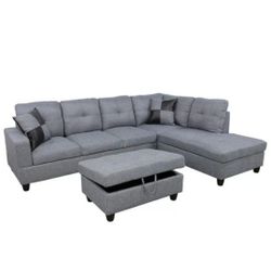 Sectional and ottoman