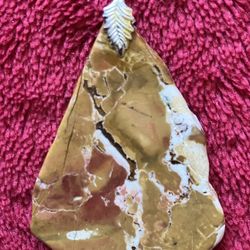 BROWN Possibly JASPER GEMSTONE PENDANT 2"H x 1.25"W‼️ UNIQUE - THe ONLY 1 ‼️