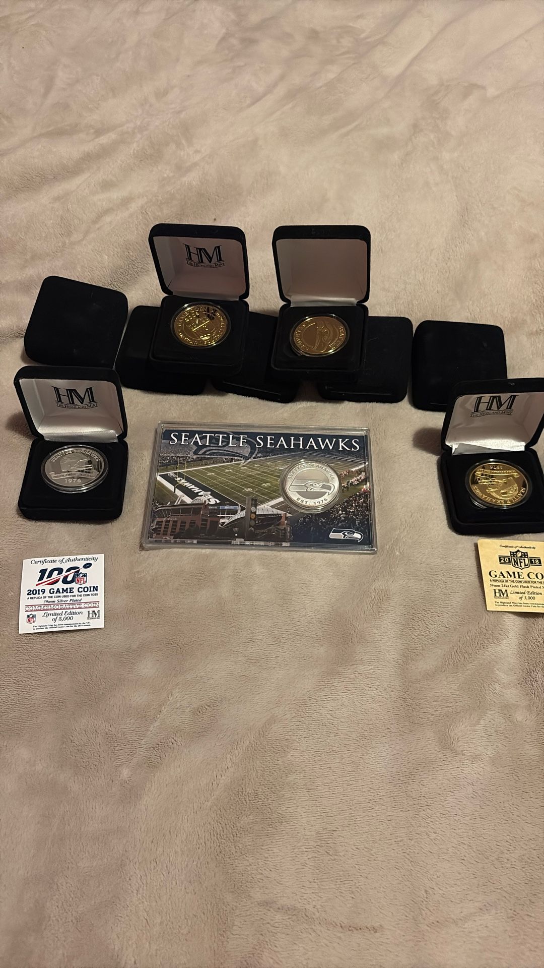 Seahawks Gold/ Silver Played Game Coins