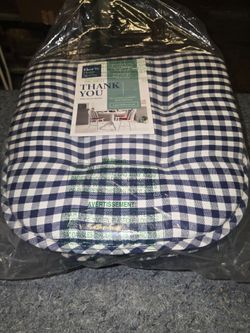 Klear Vu Chair Cushion Navy White Gingham Check PAC50011 – Contoured Seat