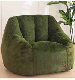 Maxyoyo Comfy Faux Fur Bean Bag Chair — Forest Green, Like New Condition!