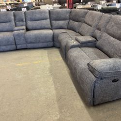 Stylish Power Reclining Sectional 