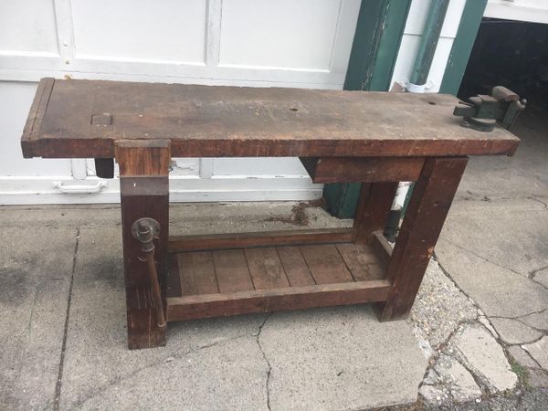 Antique Workbench Wood Working Table For Sale In Westport Ct