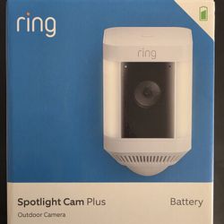 Ring
Spotlight Cam Plus, Battery - Smart Security Video Camera with LED Lights, 2-Way Talk, Color Night Vision, White