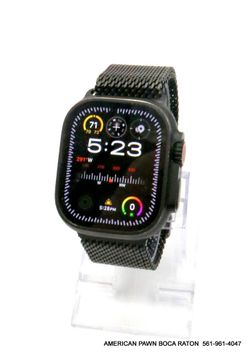 Apple Watch Ultra 2 (GPS+Cellular) 49mm Titanium Case with Black Titanium Milanese Loop - Medium - Black  Model No:MX5U3LW/A Used 
