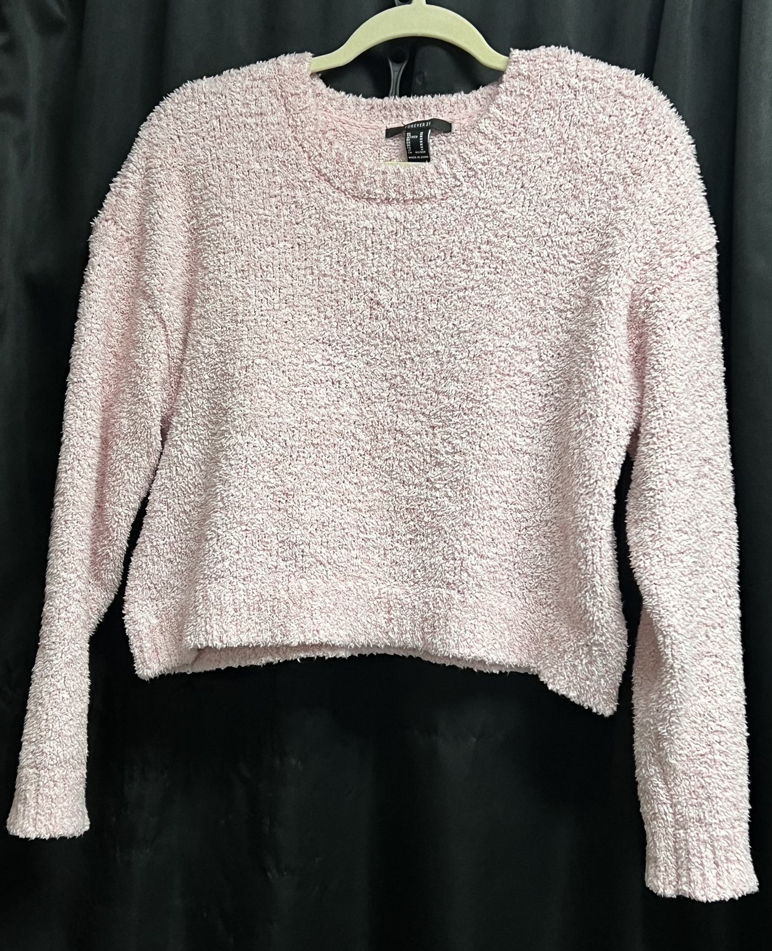 Forever 21 Cropped Sweater   Light Pink