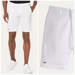 Lacoste Men’s White Cotton Chino Shorts Size 30 *worn once
