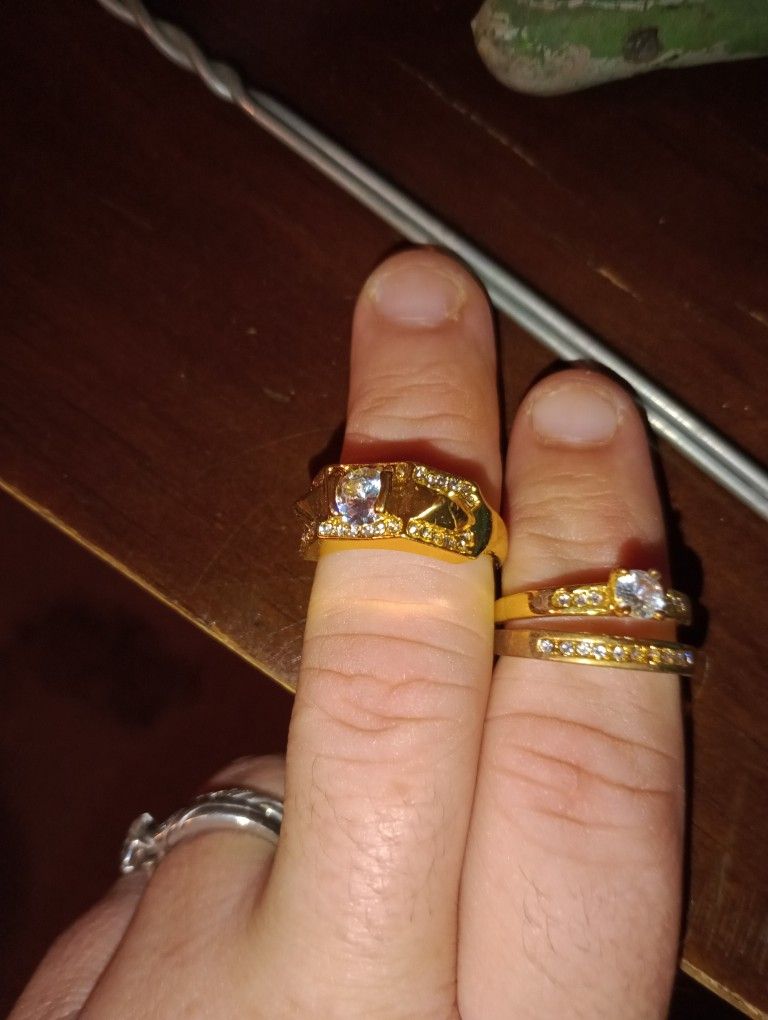 Coated Golden Wedding Rings