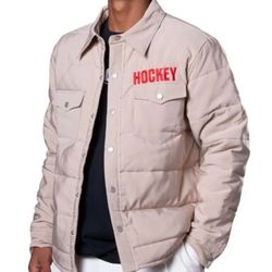 Hockey -Snap up shirt Quilted Jacket Tan -M