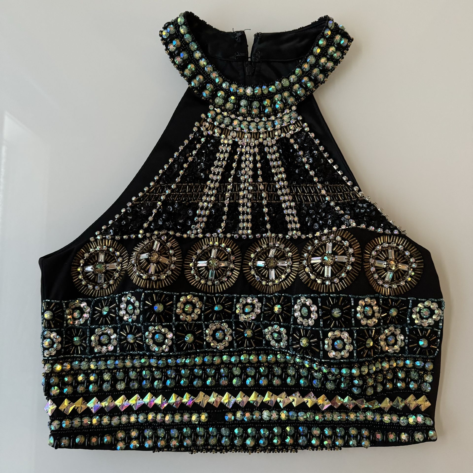 Women Small - Bejeweled Tank Halter Top Costume Dance Rave Concert