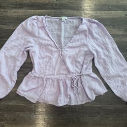 American Eagle Outfitters Peplum Blouse 3/4 Sleeve
