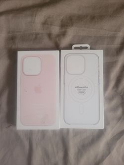 Apple iPhone 14 Pro Silicone Case Clear and Pink Color