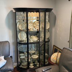 China Set And Glass Hutch Cabinet