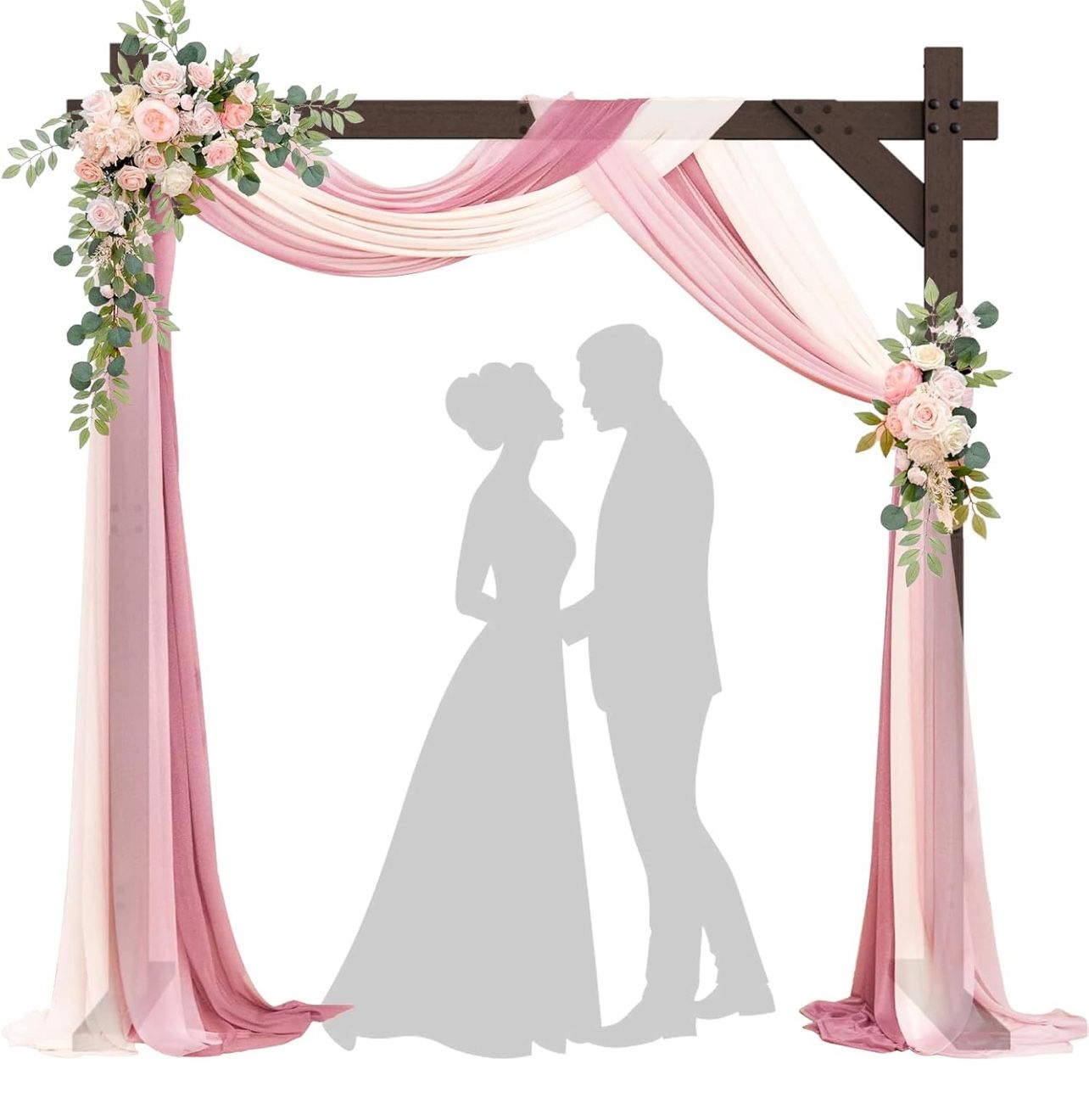 Chamvis 7.48FT Wooden Wedding Arch Frame, Wood Square Arch Backdrop Stand Wedding Arbor for Ceremony and Outdoor Lawn Decorations Retail for $87.00;